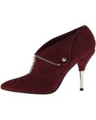 Balmain Suede Pointed - Toe Ankle Bootie with Metal Heel - Lyst