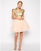 Forever Unique Amour Skater Dress With Sequin Top - Lyst