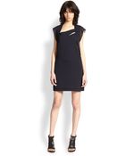 The Kooples Asymmetrical Paneled Chiffon And Crepe Dress - Lyst