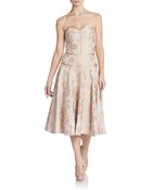 Jill Stuart Frida Embroidered Silk Sweetheart Dress - Lyst