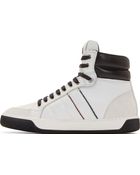 Moncler White Leather High_Top Sneakers - Lyst