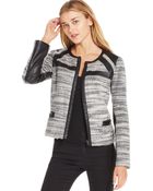Kut From The Kloth Long-Sleeve Mixed-Media Jacket - Lyst