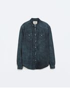 Zara Faded Denim Shirt - Lyst