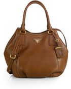 Prada Daino Satchel - Lyst