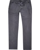 River Island Dark Grey Slim Chinos - Lyst