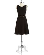 Calvin Klein Belted A Line Dress - Lyst