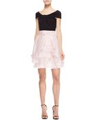 Paule Ka Matte Jersey Cap-Sleeve Top Dress - Lyst