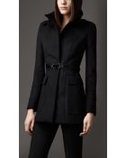 Burberry Buckle Detail Wool Cashmere Coat - Lyst