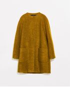 Zara Mohair Coat With Pockets - Lyst