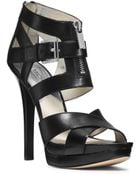 Michael Kors Anya Leather Platform Sandal - Lyst