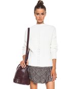 Carven Pearled Rib Knit Sweater - Lyst