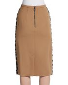 Burberry Prorsum Beaded Leopard-Patterned Stretch Wool Skirt - Lyst