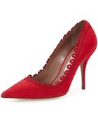 Tabitha Simmons Sofia Scalloped Suede Pump - Lyst