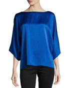 Michael Kors Kimono-Sleeve Charmeuse Tunic - Lyst