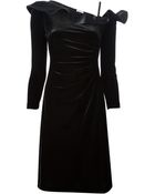 Armani Velvet One Shoulder Dress - Lyst