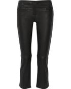 Proenza Schouler Cropped Leather Bootcut Pants - Lyst