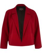 River Island Dark Red Cropped Unfastened Jacket - Lyst