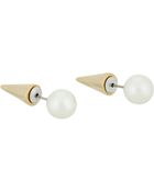 Fallon Pearl Bead & Spike Stud Earrings - Lyst