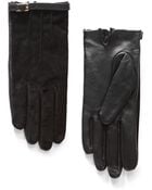 Violeta By Mango Contrast Leather Gloves - Lyst