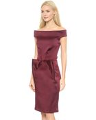 Zac Posen Stretch Duchess Dress - Ruby - Lyst