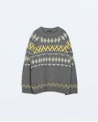 Zara Jacquard Sweater - Lyst