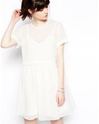 Asos Smock Dress In Sheer Texture - Lyst