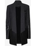 Marissa Webb Leather/Wool Tux Jacket - Lyst