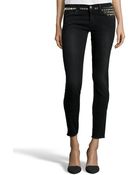 Textile Elizabeth And James Mid Wash Stretch Denim 'Ozzy' Studded Skinny Jeans - Lyst