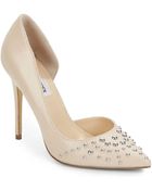 Steve Madden Studded Leather Point-Toe Pumps - Lyst