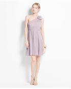 Ann Taylor Petite Silk Georgette Flower One Shoulder Dress - Lyst