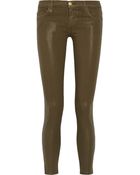 Current/Elliott The Stiletto Coated Mid-Rise Skinny Jeans - Lyst