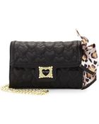 Betsey Johnson Heart-Quilted Crossbody Bag - Lyst