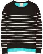 Mason by Michelle Mason Paneled Striped Cashmere And Silk-Chiffon Sweater - Lyst