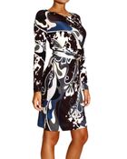 Emilio Pucci Dress Long Sleeve Jersey With Belt And Print Appaloosa - Lyst