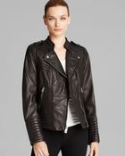 MICHAEL Michael Kors Jacket Asymmetric Moto Leather - Lyst