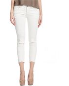 Free People Mid Rise Skinny Destroyed Ankle Jeans - Lyst