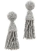 Oscar de la Renta Short Tassel Earrings - Silver - Lyst