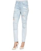 7 For All Mankind Destroyed/Patchwork Slim Jeans - Lyst