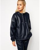 Asos White Leather Anorak - Lyst