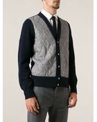 Moncler Gamme Bleu Contrasting Padded Front Cardigan - Lyst