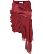 Prabal Gurung Silk Chiffon Draped Skirt - Lyst