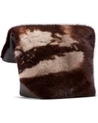 Michael Kors Judith Mink Fold-Over Clutch - Lyst