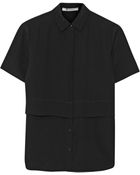 T By Alexander Wang Silk-Chiffon And Crepe De Chine Shirt - Lyst