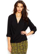 Rachel Rachel Roy Long-sleeve Faux-wrap Top - Lyst