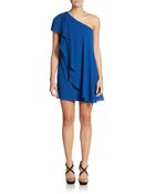 Aidan By Aidan Mattox One-Shoulder Ruffle Overlay Dress - Lyst
