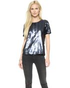 Joa Sequin Fete Top - Navy - Lyst