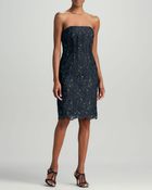 Aidan By Aidan Mattox Strapless Lace Cocktail Dress - Lyst