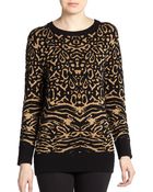 Torn By Ronny Kobo Animal Patterned Metallic Sweater - Lyst
