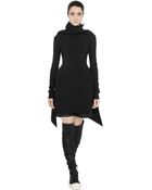 Rick Owens Fitted Stretch Viscose Wool Crepe Dress - Lyst