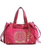 Juicy Couture Iconic Crest Velvet Daydreamer Bag - Lyst